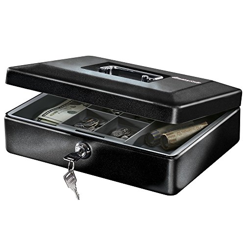 Product Cover SentrySafe CB-12 Cash Box with Money Tray and Key Lock 0.21 cu Feet, Black
