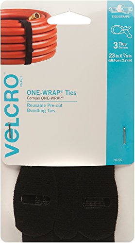 Product Cover VELCRO Brand ONE-WRAP Ties | Reusable Pre-cut and Self Gripping | For Bundling Hoses, Wood, Heavy Duty Extension Cords | 3 Ct 23