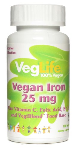 Product Cover VegLife Iron Vegan Tablet, 25 mg, 100 Count