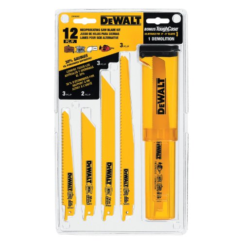 Product Cover DEWALT Reciprocating Saw Blades, Bi-Metal Set with Case, 12-Piece (DW4892)