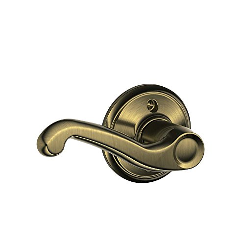 Product Cover Schlage Lock Company Flair Left Handed Lever Non-Turning Lock, Antique Brass (F170 FLA 609 LH)