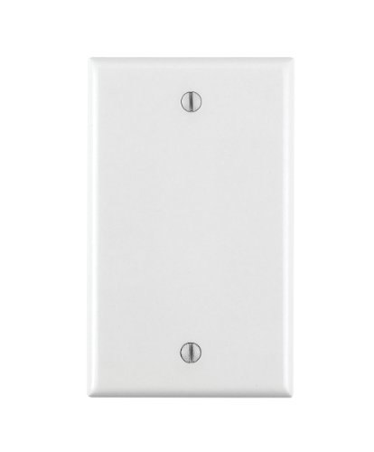 Product Cover Leviton 80714-W 1-Gang No Device Blank Wallplate, Standard Size, Thermoplastic Nylon, Box Mount, White