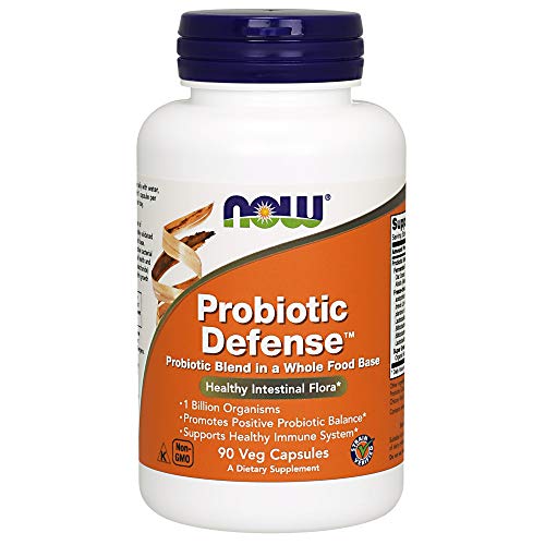 Product Cover NOW Supplements, Probiotic Defense, Probiotic Blend in a Whole Food Base with 1 Billion Organisms, 90 Veg Capsules