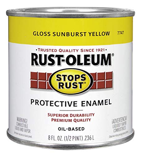 Product Cover Rust-Oleum 7747730 High Performance 1/2 Pint Protective Enamel Oil Base Paint, Sunburst Yellow