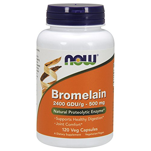 Product Cover NOW Supplements, Bromelain (Natural Proteolytic Enzyme) 2,400 GDU/g - 500 mg, Natural Proteolytic Enzyme*, 120 Veg Capsules