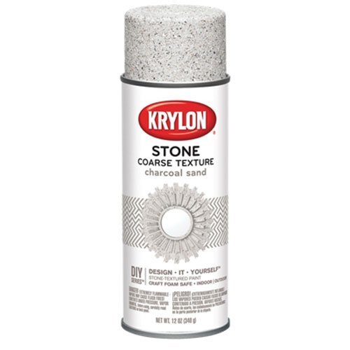 Product Cover Krylon K18202 Coarse Stone Texture Finish Spray Paint, Charcoal Sand, 12 Ounce