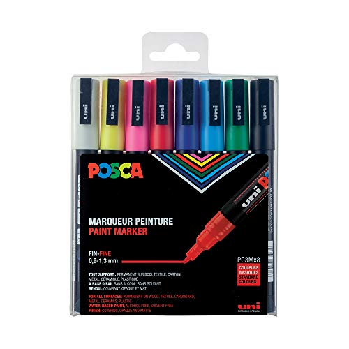 Product Cover Uni-posca Paint Marker Pen - Fine Point - Set of 8 (PC-3M8C)