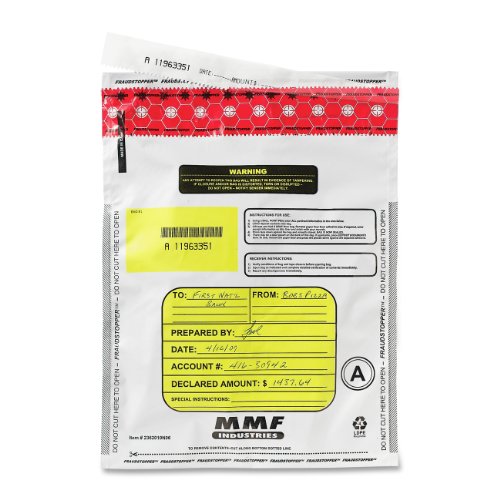 Product Cover MMF Industries 2362010N06 9-by-12-Inch Tamper-Evident Deposit Bags, 100 Pack (White)