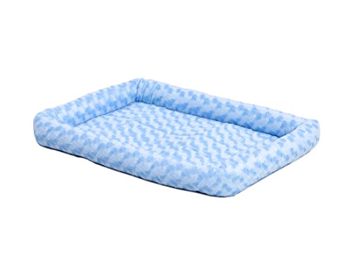 Product Cover 22L-Inch Blue Dog Bed or Cat Bed w/ Comfortable Bolster | Ideal for XS Dog Breeds & Fits a 22-Inch Dog Crate | Easy Maintenance Machine Wash & Dry | 1-Year Warranty
