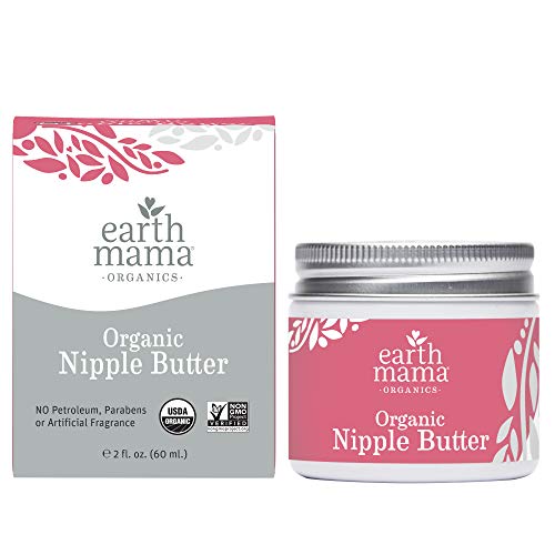 Product Cover Organic Nipple Butter Breastfeeding Cream by Earth Mama | Lanolin-free, Safe for Nursing & Dry Skin, Non-GMO Project Verified, 2-Fluid Ounce (Packaging May Vary)