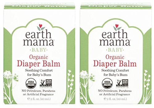 Product Cover Organic Diaper Balm by Earth Mama | Safe Calendula Cream to Soothe and Protect Sensitive Skin, Non-GMO Project Verified, 2-Fluid Ounce (2-Pack)