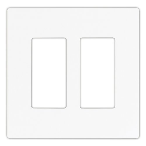 Product Cover EATON 9522WS Aspire 9522 Decorative Mid Size Screw less Wall Plate, 2 Gang 4-1/2 In L X 4.56 In W 0.08 In T, Satin, White
