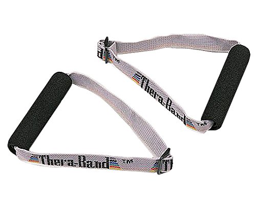 Product Cover TheraBand Resistance Band Handles, Soft Handles Pair, Accessories for Elastic Resistance Bands & Tubes, Exercise Equipment for Home Gym, Overhead Strength Training, Stretching, Use with Door Anchor