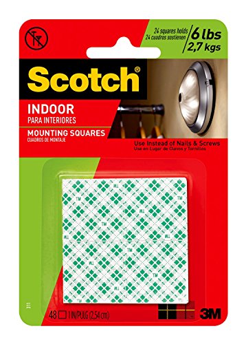 Product Cover Scotch Indoor Mounting Tape, Holds up to 6 pounds, 1x1 inch, 48 squares