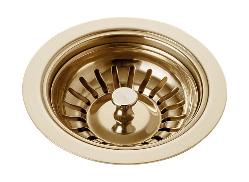 Product Cover Delta Faucet 72010-PB Kitchen Sink Flange and Strainer, Polished Brass