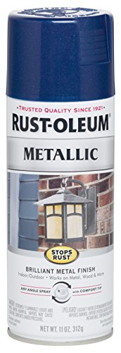 Product Cover Rust-Oleum 7251830 Stops Rust Metallic Spray Paint, 11 oz, Cobalt Blue