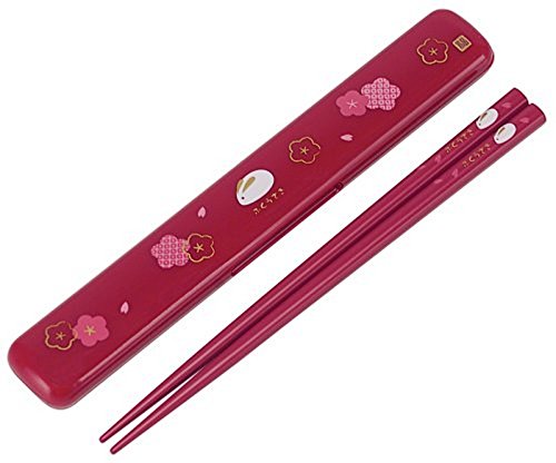 Product Cover Skater Japanese Rabbit Blossom Chopstick and Case, Red