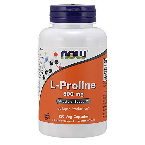 Product Cover NOW Supplements, L-Proline 500 mg, Collagen Production*, Structural Support*, 120 Veg Capsules