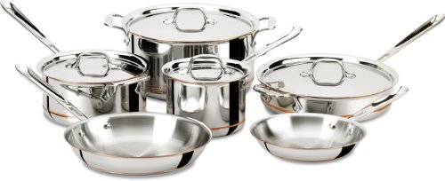 Product Cover All-Clad 600822 SS Copper Core 5-Ply Bonded Dishwasher Safe Cookware Set, 10-Piece, Silver