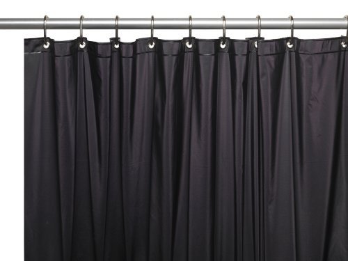 Product Cover Carnation Home Fashions 3-Gauge Vinyl Shower Curtain Liner with Metal Grommets, Black