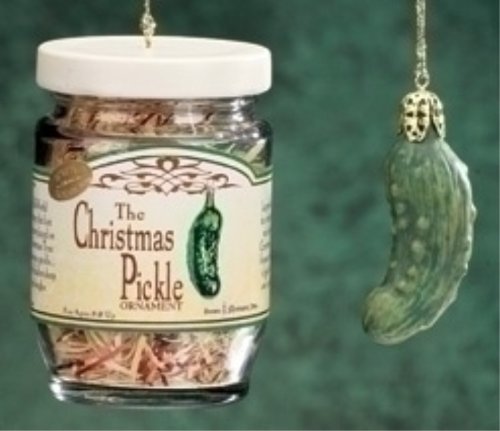Product Cover Roman 2-Piece Exclusive Christmas Pickle and Decorated Glass Jar Hanging Ornament, 1.5-Inch