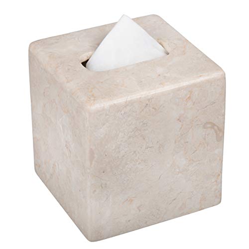 Product Cover Creative Home Natural Champagne Marble Stone Tissue Box Cover, Holder, 5-1/8