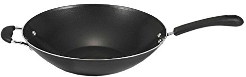 Product Cover T-fal A80789 Specialty Nonstick Dishwasher Safe Oven Safe PFOA-Free Jumbo Wok Cookware, 14-Inch, Black
