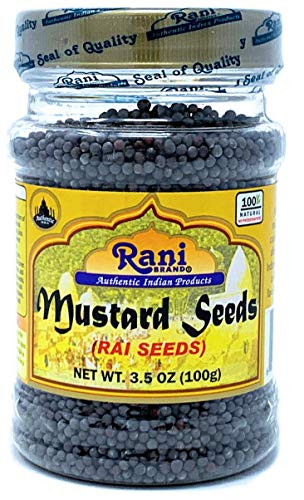 Product Cover Rani Black Mustard Seeds Whole Spice (Rai Sarson) 3.5oz (100g) All Natural ~ Gluten Friendly Ingredients | NON-GMO | Vegan | Indian Origin