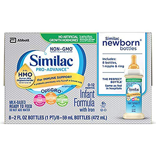 Product Cover Similac Pro-Advance Infant Formula with 2'-FL HMO for Immune Support, Ready to Feed Newborn Bottles, 2 fl oz, (48 Count)