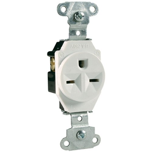 Product Cover P&S White Industrial Single Outlet Receptacle NEMA 6-15R 15A 250V 5651-W Boxed