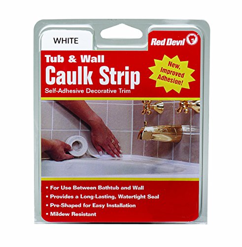 Product Cover Red Devil 0151 Wide White 1-5/8-Inch by 11-Foot Tub & Wall Caulk Strip, 1-5/8