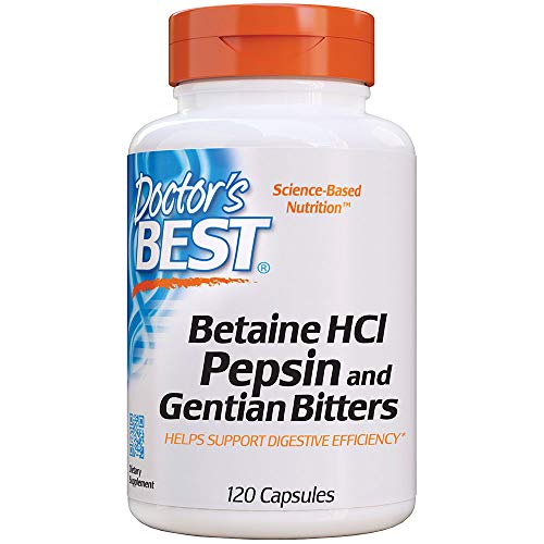 Product Cover Doctor's Best Betaine Hcl Pepsin & Gentian Bitters 120 Capsules