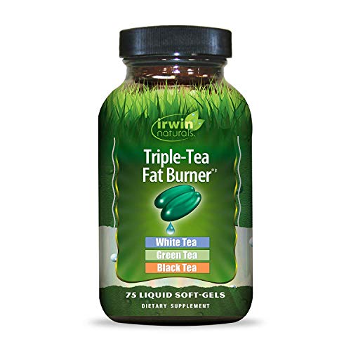 Product Cover Irwin Naturals Triple-Tea Fat Burner - White, Green & Black Tea - Antioxidant Rich Metabolism Booster - 75 Liquid Softgels