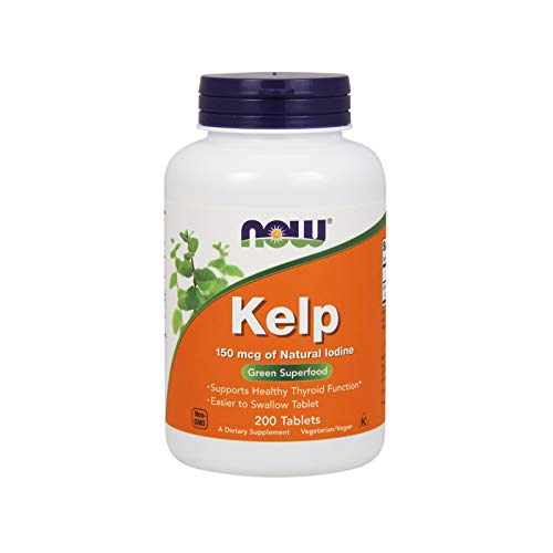 Product Cover NOW Supplements, Kelp 150 mcg of Natural Iodine, Easier to Swallow Tablet, Super Green, 200 Tablets
