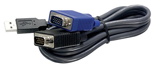 Product Cover TRENDnet USB VGA KVM Male to Male Cable, VGA/SVGA HDB 15-Pin Male to Male, USB 1.1 Type A, 6 Feet, TK-CU06