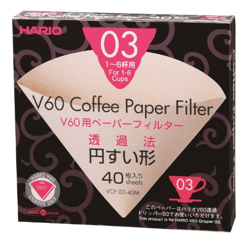 Product Cover Hario V60 Paper Coffee Filters, Size 03, Natural, Untabbed