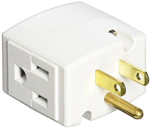 Product Cover Leviton 692-W 15 Amp, 125 Volt, Triple Cube Grounding Adapter, White