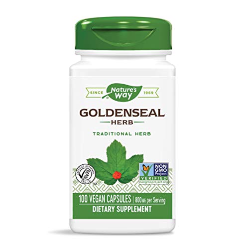 Product Cover Nature's Way Premium Herbal Goldenseal Herb, 800 mg per serving, 100 Capsules
