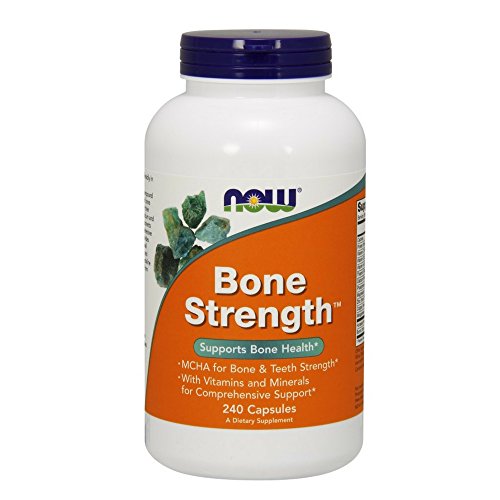 Product Cover NOW Supplements, Bone Strength with Microcrystalline Hydroxyapatite (MCHA), Magnesium and Vitamins C,D and K, 240 Capsules