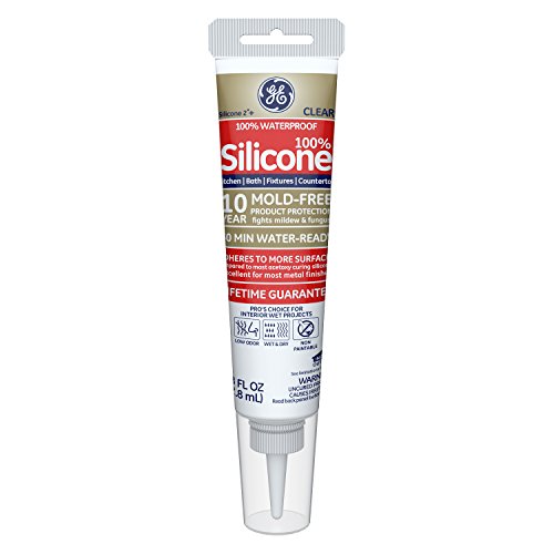 Product Cover GE GE284 Silicone 2+ Kitchen & Bath Sealant Caulk Squeeze Tube, 2.8oz, Clear