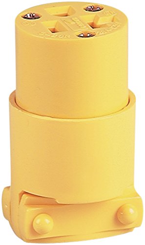 Product Cover EATON 4228-BOX Heavy Duty Grounded Straight Blade Electrical Connector, 125 V, 20 A, 2 Pole, yellow