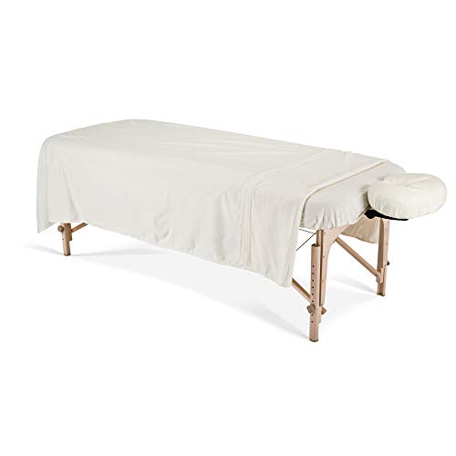 Product Cover EARTHLITE Professional Flannel Massage Table Sheets Set - Durable, Soft, Luxurious Comfort, Double-Napped Top Sheet, Fitted Sheet & Crescent Cover