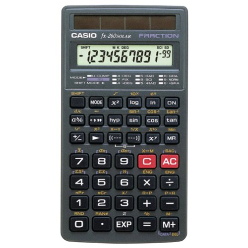 Product Cover Casio FX 260 Solar II Scientific Calculator, Black