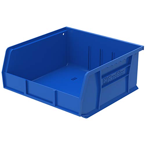 Product Cover Akro-Mils 30235 Plastic Storage Stacking Hanging Akro Bin, 11-Inch by 11-Inch by 5-Inch, Blue, Case of 6