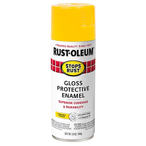 Product Cover Rust-Oleum 7747830 Stops Rust Spray Paint, 12-Ounce, Gloss Sunburst Yellow