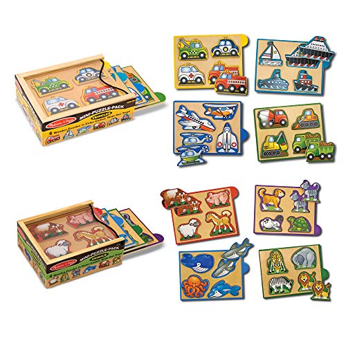 Product Cover Melissa & Doug Wooden Mini-Puzzle Set With Storage and Travel Case