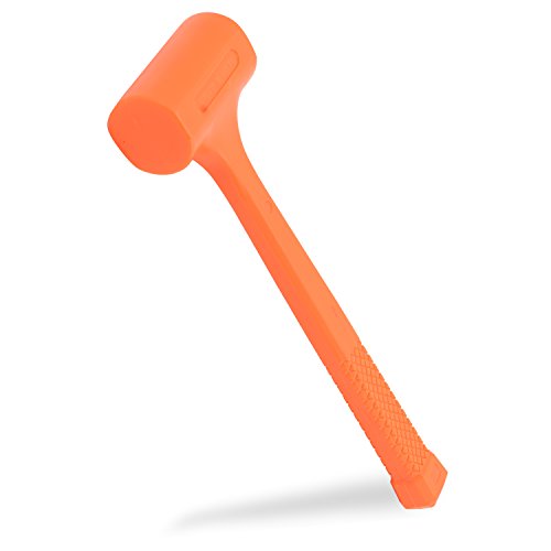 Product Cover Neiko 02847A 2 LB Dead Blow Hammer, Neon Orange I Unibody Molded | Checkered Grip | Spark and Rebound Resistant