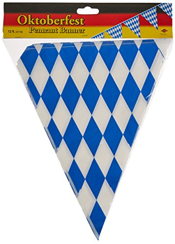Product Cover Beistle 50970 Oktoberfest Bavarian Flag Pennant Banner 11 Inches by 12 Feet