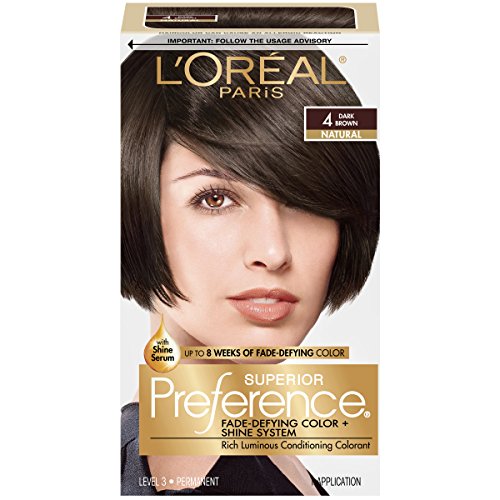 Product Cover L'Oréal Paris Superior Preference Fade-Defying + Shine Permanent Hair Color, 4 Dark Brown, 1 kit Hair Dye