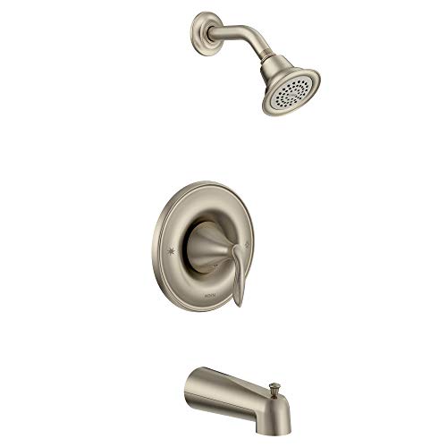 Product Cover Moen T2133BN Eva Posi-Temp Single-Handle Tub and Shower Trim Kit, Valve Required, Brushed Nickel